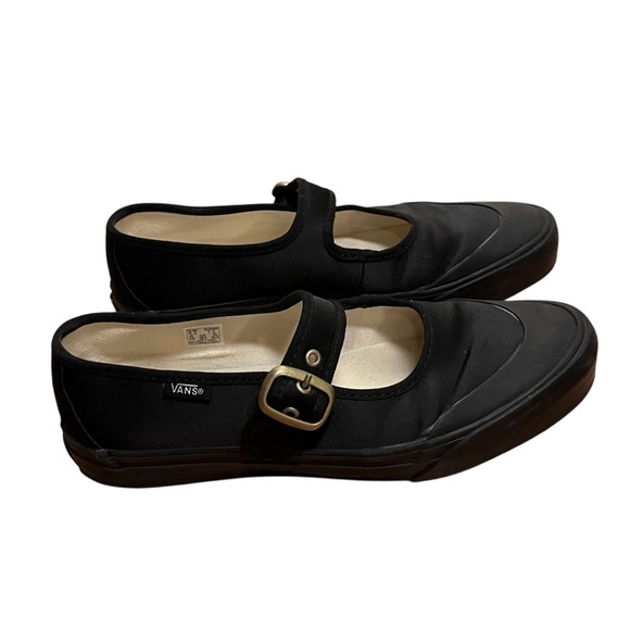 Vans Black Mary Jane Buckle Satin Rubber Flats — 7.5 - Picture 7 of 12